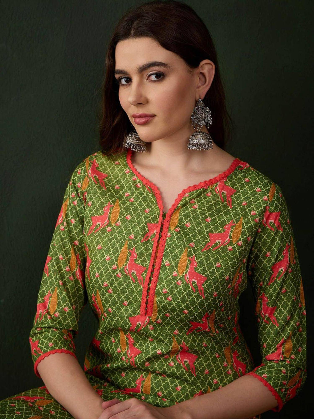 Women Abstract Printed Straight Kurtas - Blue | FY93 - view 9