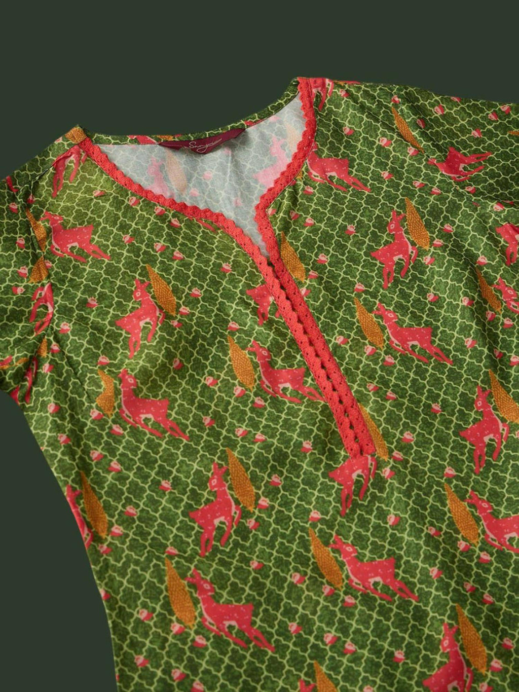 Women Floral Printed Kurta - Green | KDG - view 7