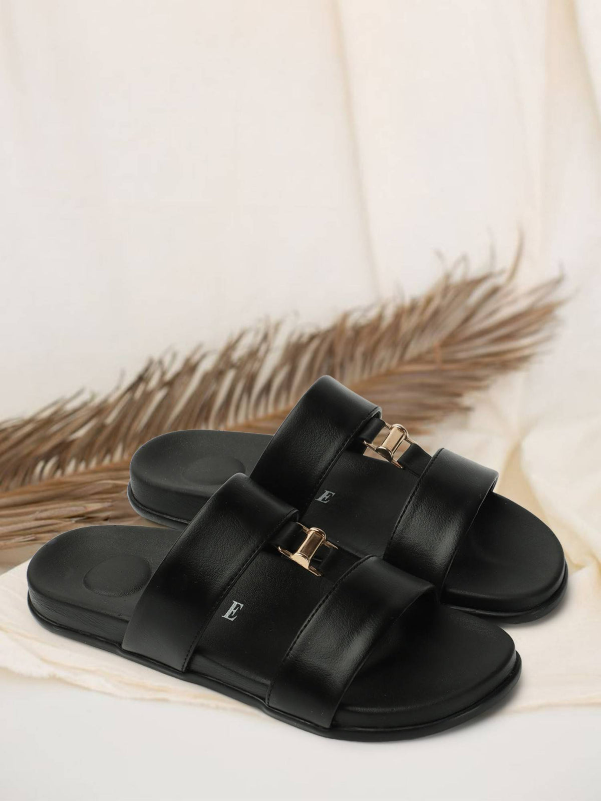 Black Women Solid Plain Flats | F61 - view 1