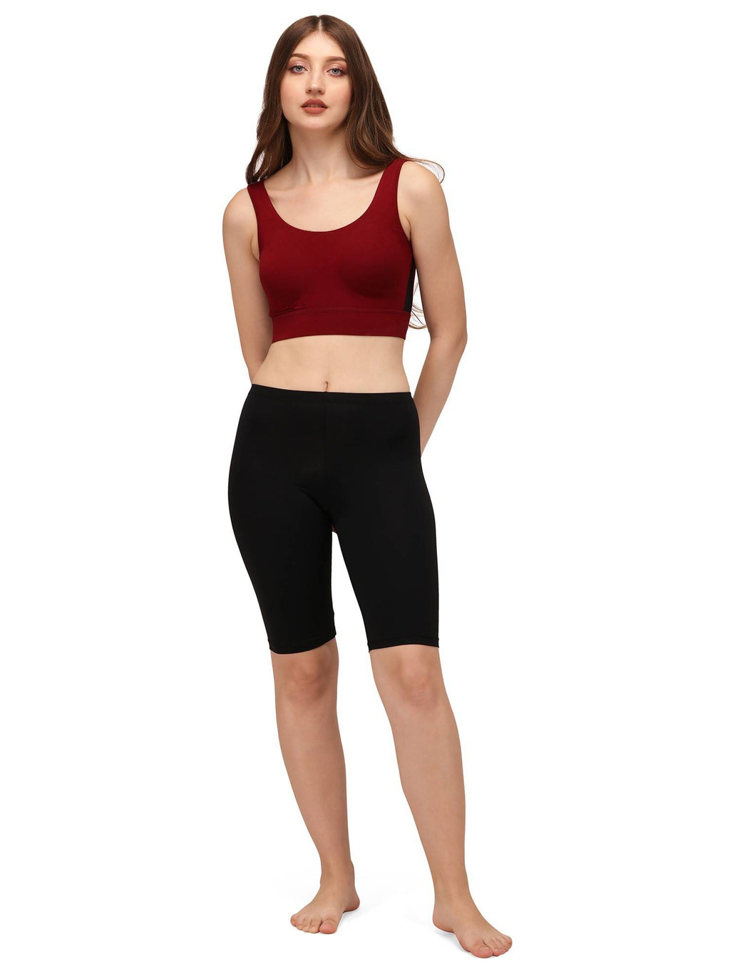 Mid Rise Soft Polyamide Spandex Knee Length Cycling Shorts - view 10