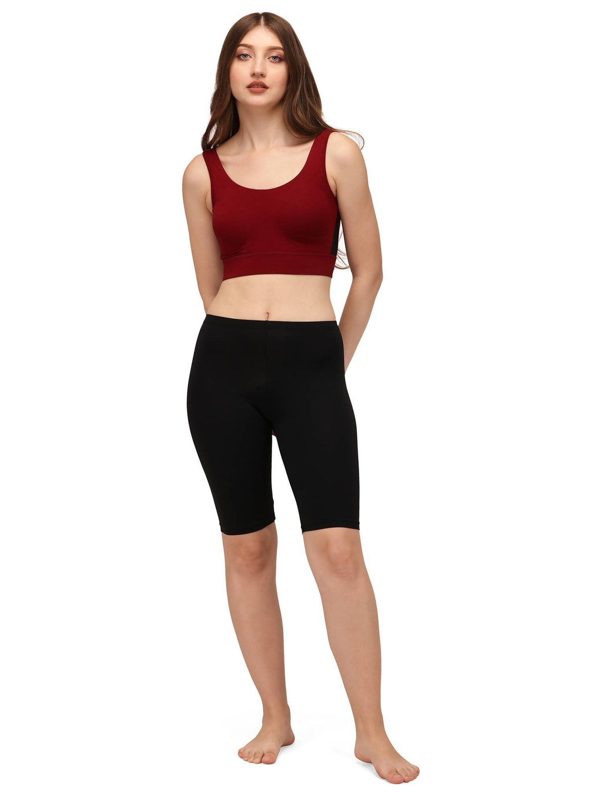 Mid Rise Soft Polyamide Spandex Knee Length Cycling Shorts - view 10