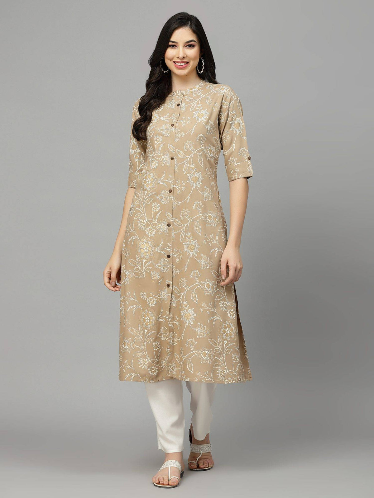 Womens Floral Print Rayon A-line Kurta | FY93 - view 36