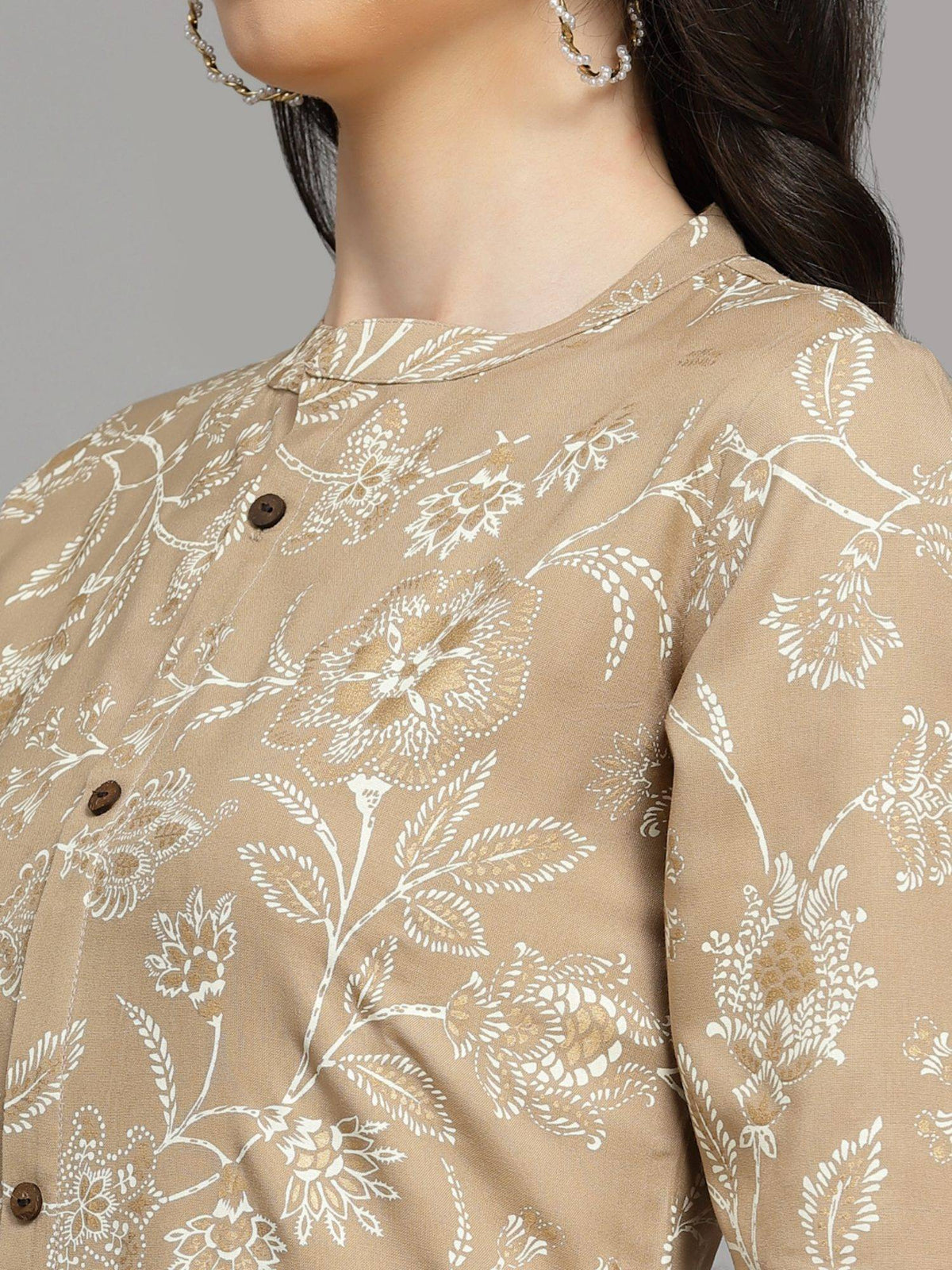 Womens Floral Print Rayon A-line Kurta | KDG - view 43