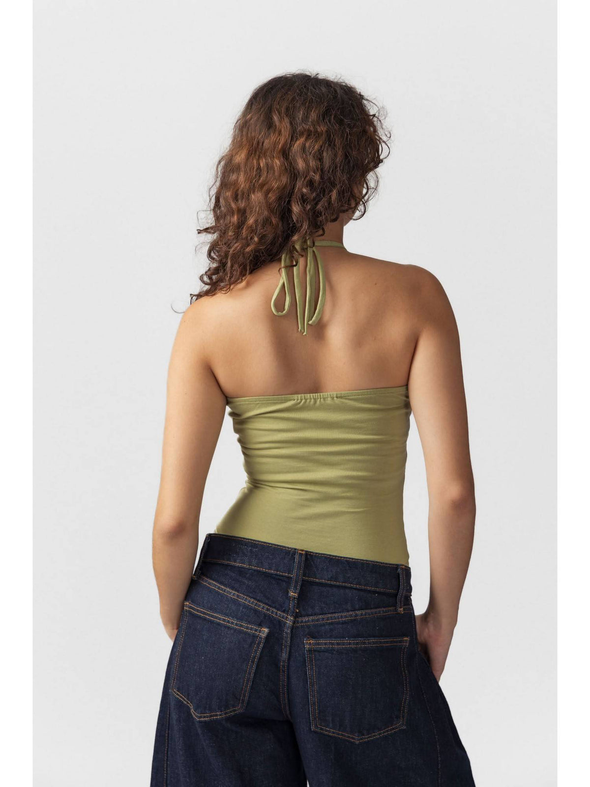 Olive Flower Necktie Top | HT67 - view 2