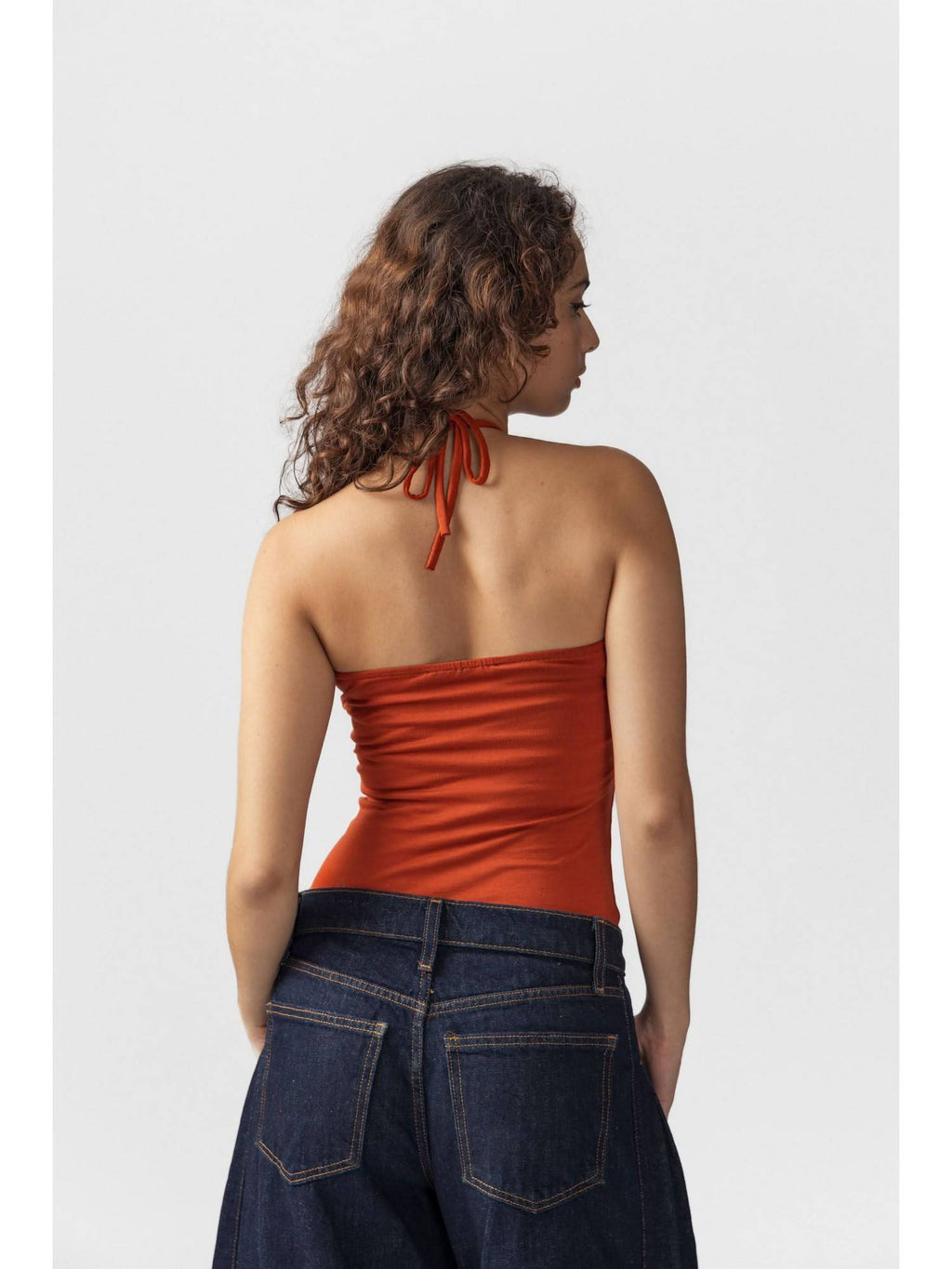 Orange Flower Necktie Top | HT67 - view 2