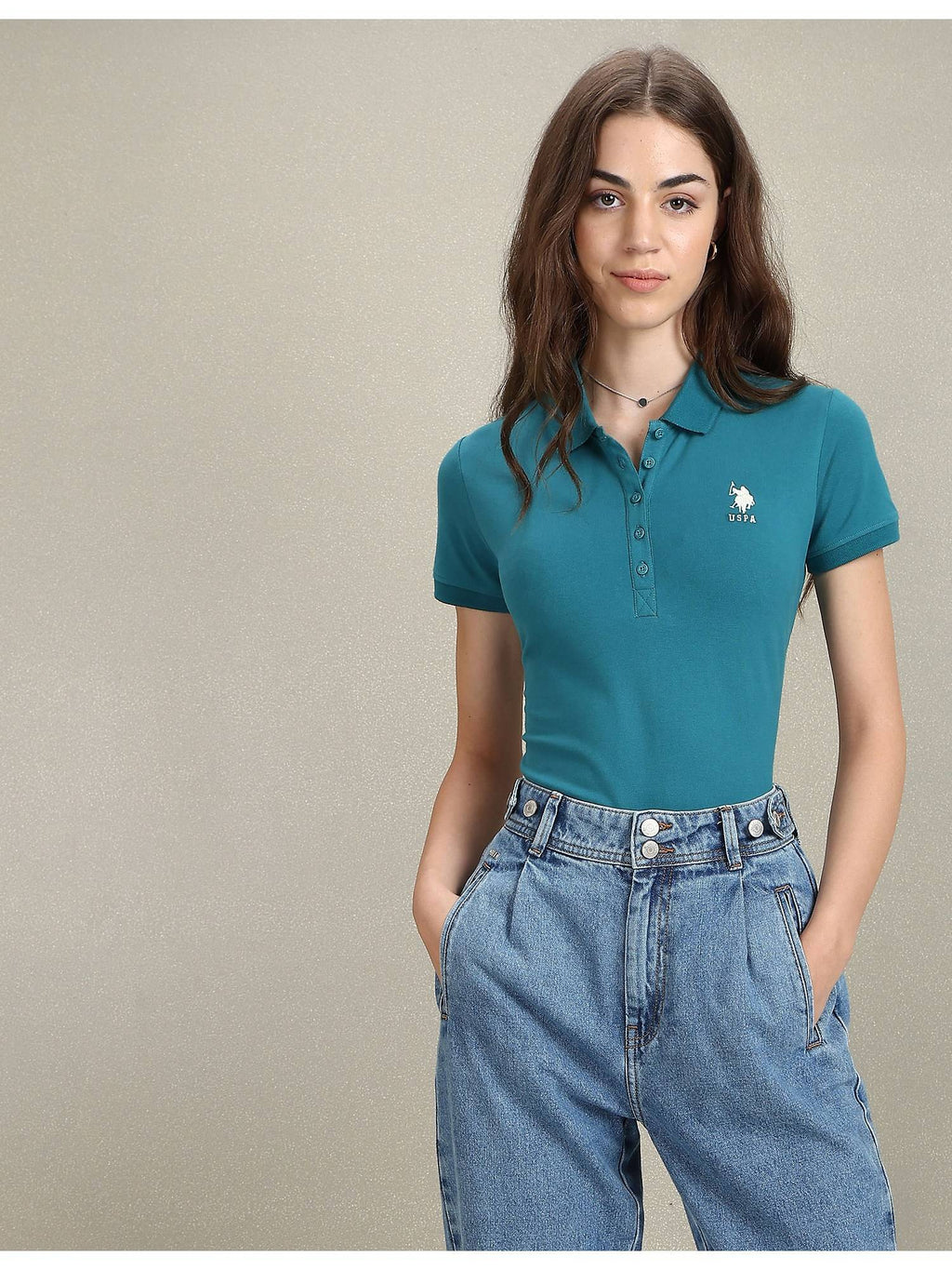 Solid Slim Polo T-shirt | PW43 - view 1