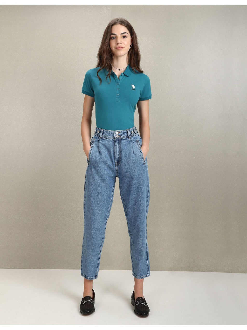 Solid Slim Polo T-shirt | PW43 - view 3