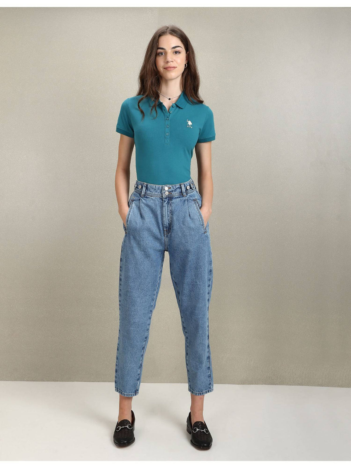 Solid Slim Polo T-shirt | PW43 - view 3