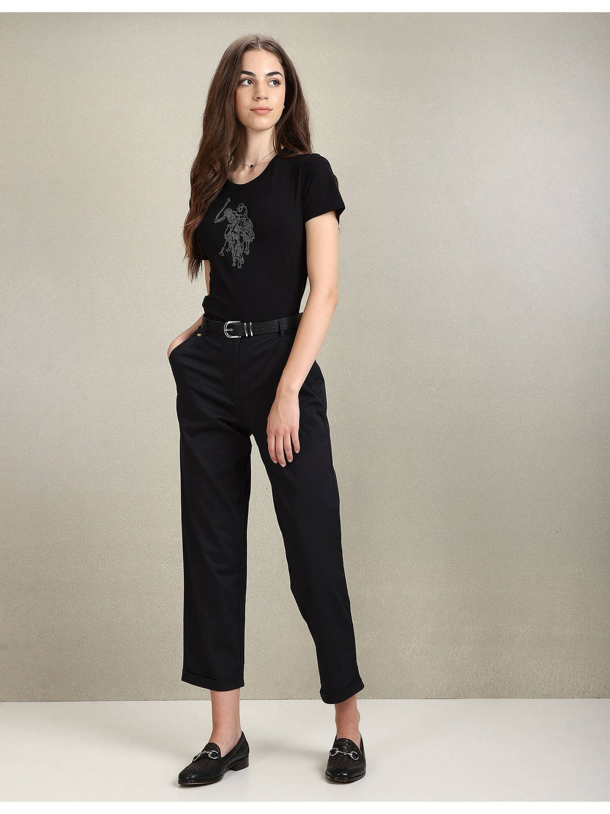 Sequin Logo Crew Neck T-t-shirt | U89 - view 3