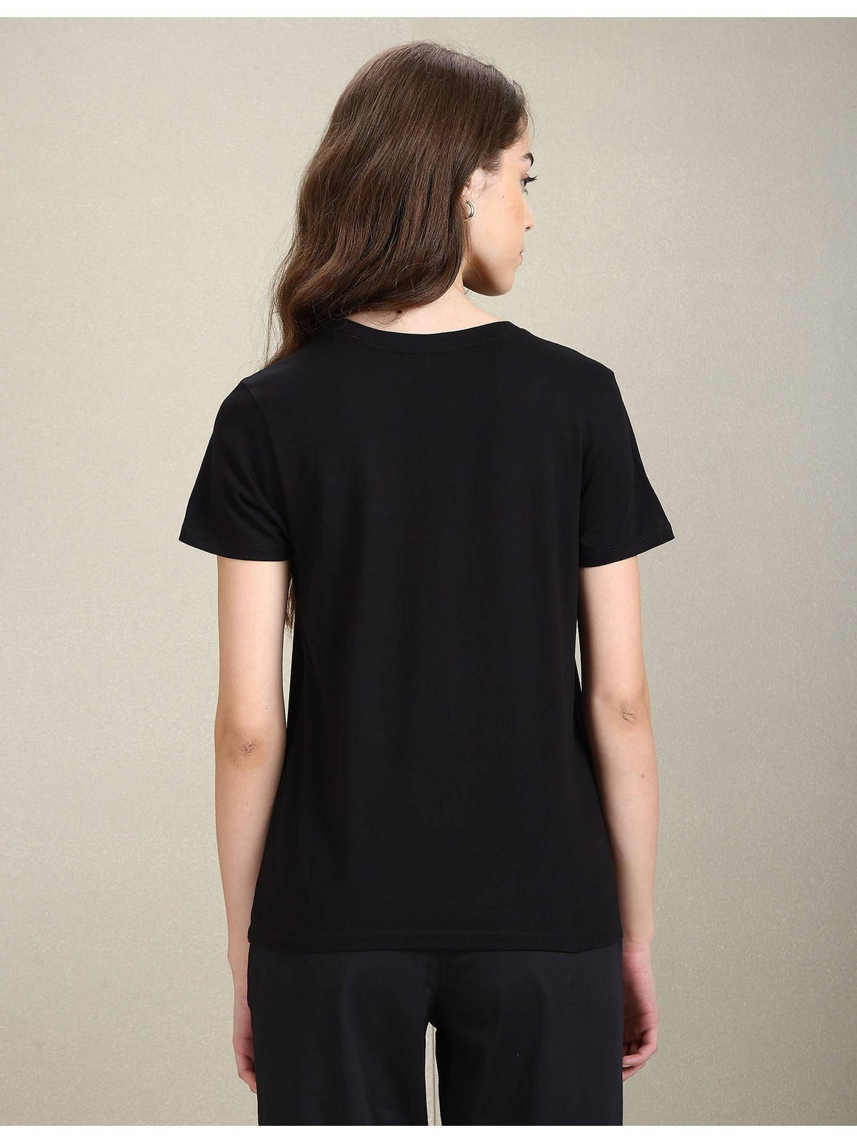 Sequin Logo Crew Neck T-t-shirt | U89 - view 5