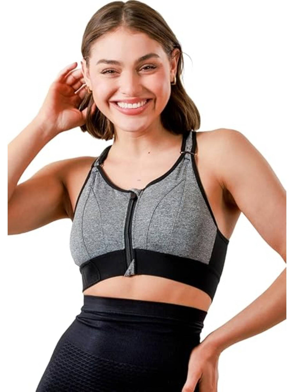 Womens High-Impact Velcro Sports Bra Brown | sb09 - view 27