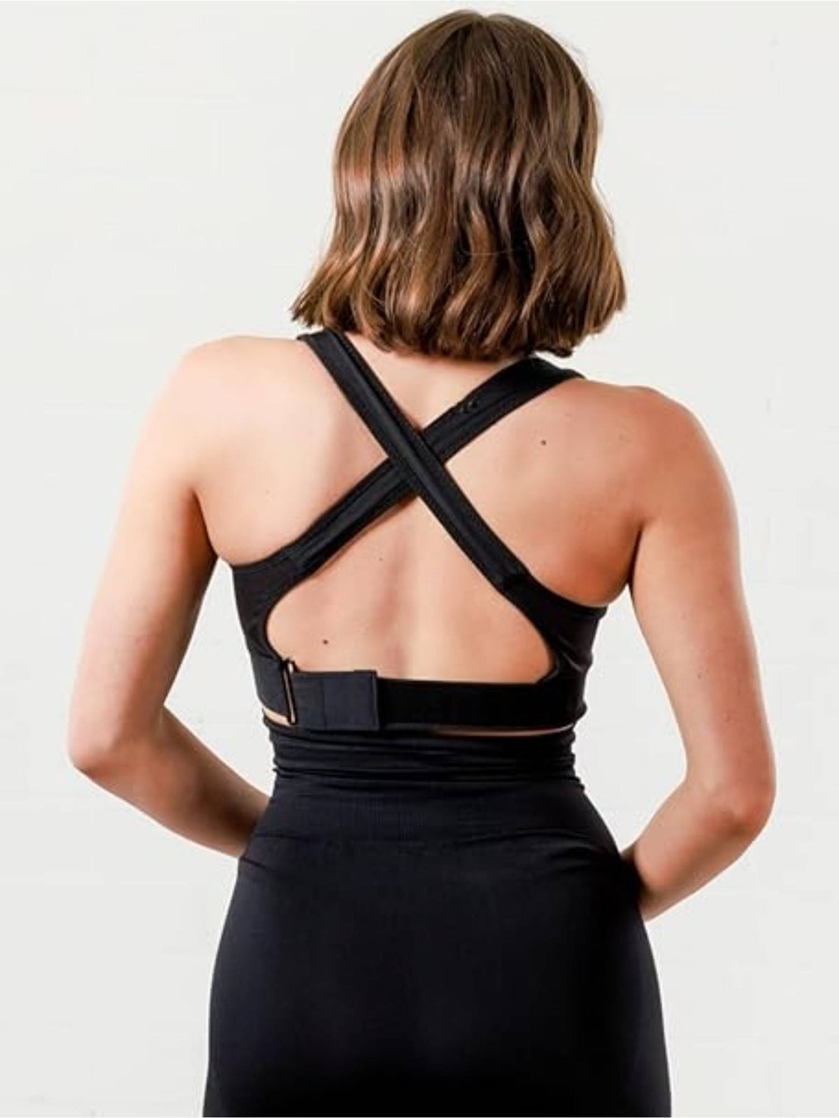 Womens High-Impact Velcro Sports Bra Brown | sb09 - view 36
