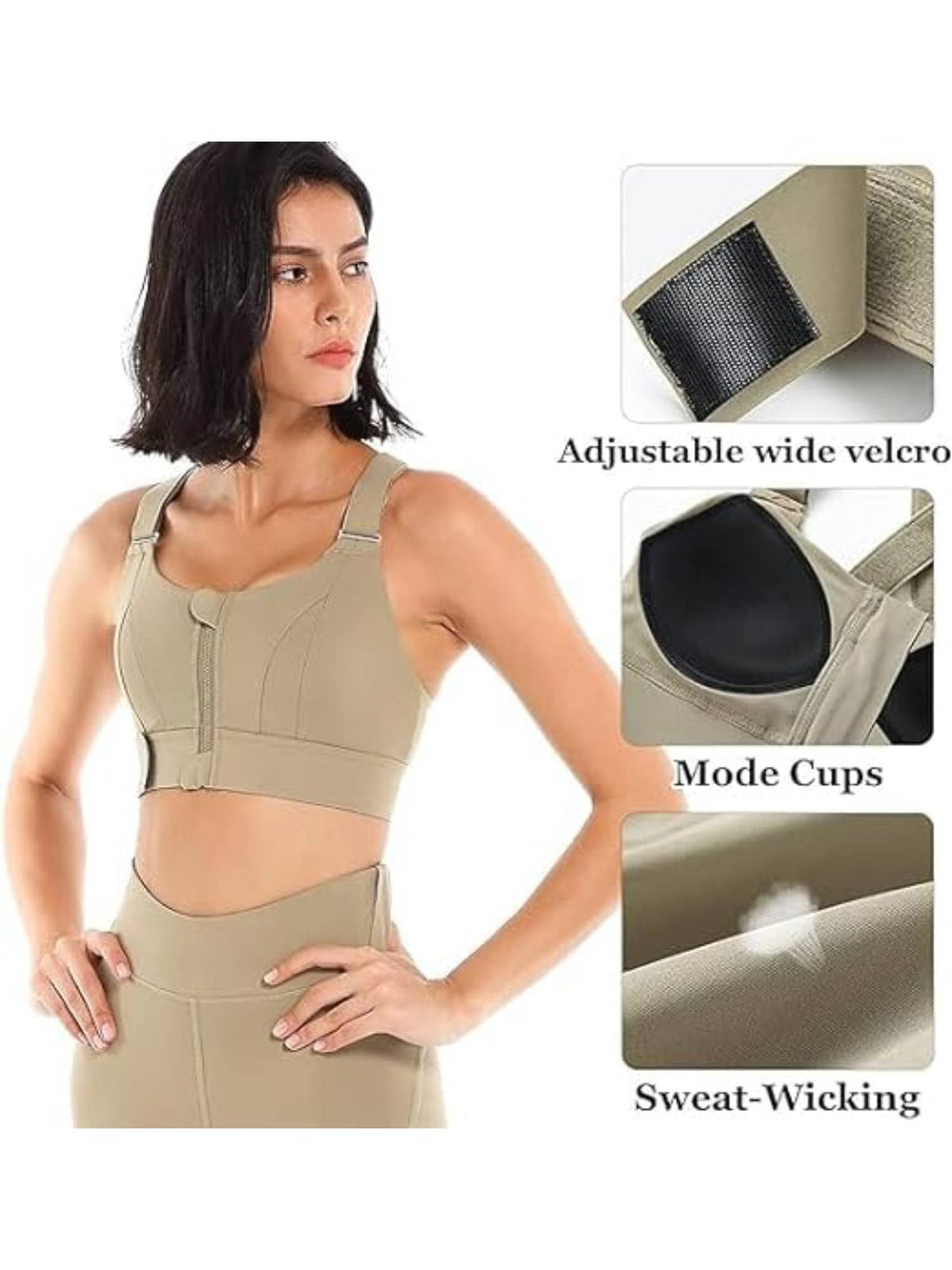 Womens High-Impact Velcro Sports Bra Green | sb09 - view 5