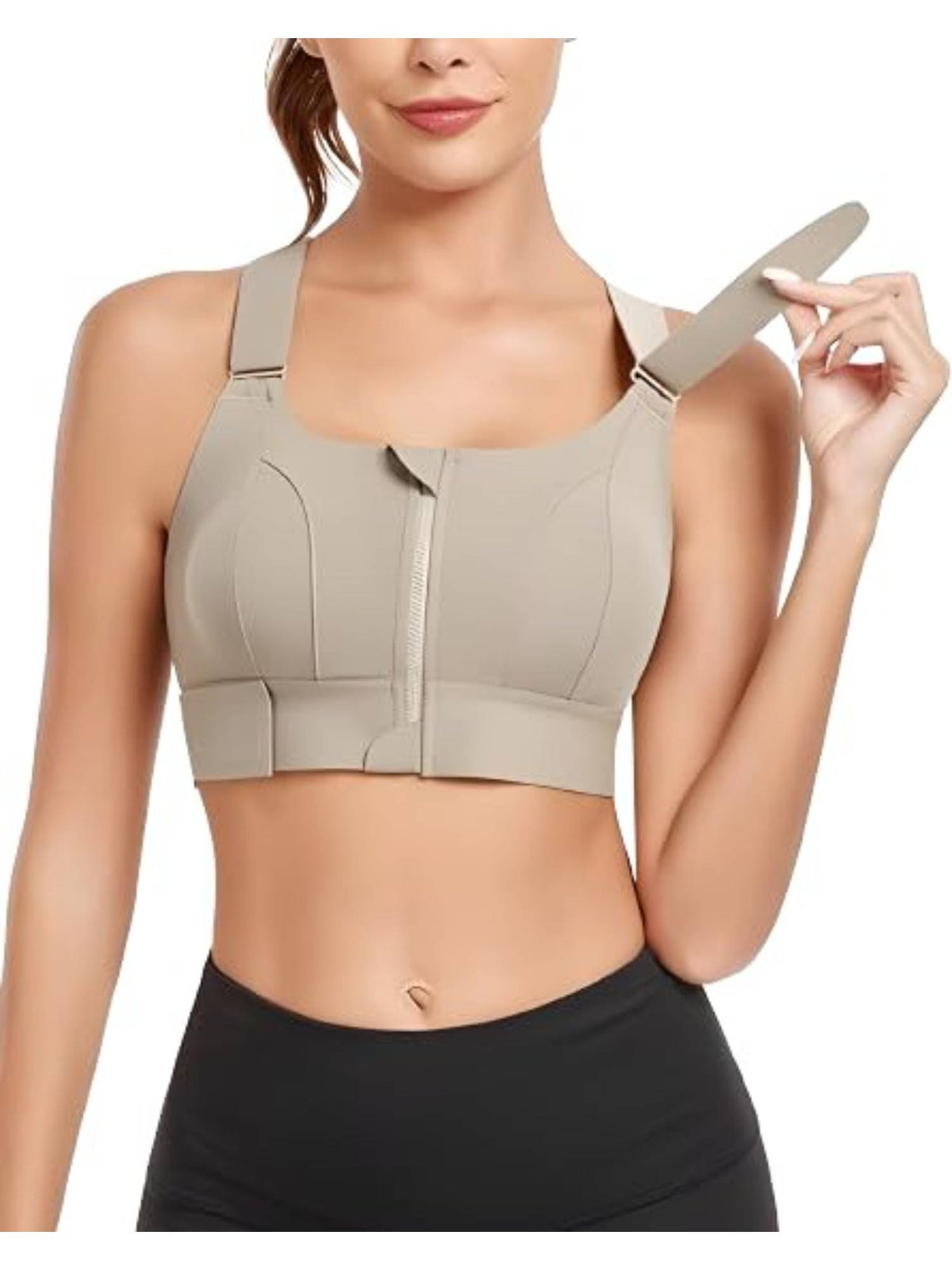 Womens High-Impact Velcro Sports Bra Green | sb09 - view 1