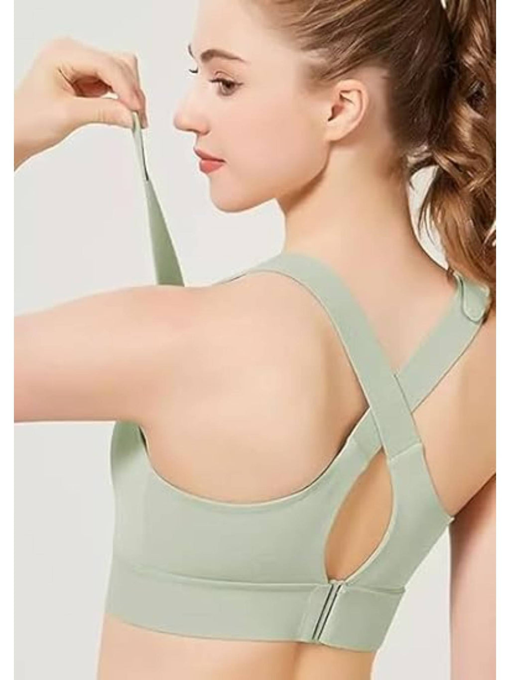 Womens High-Impact Velcro Sports Bra White | sb09 - view 23