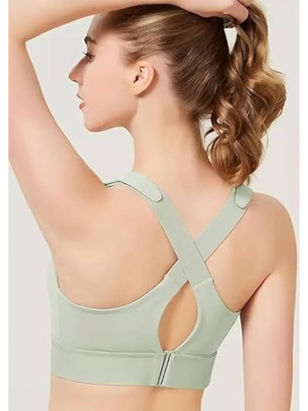 Womens High-Impact Velcro Sports Bra White | sb09 - view 26