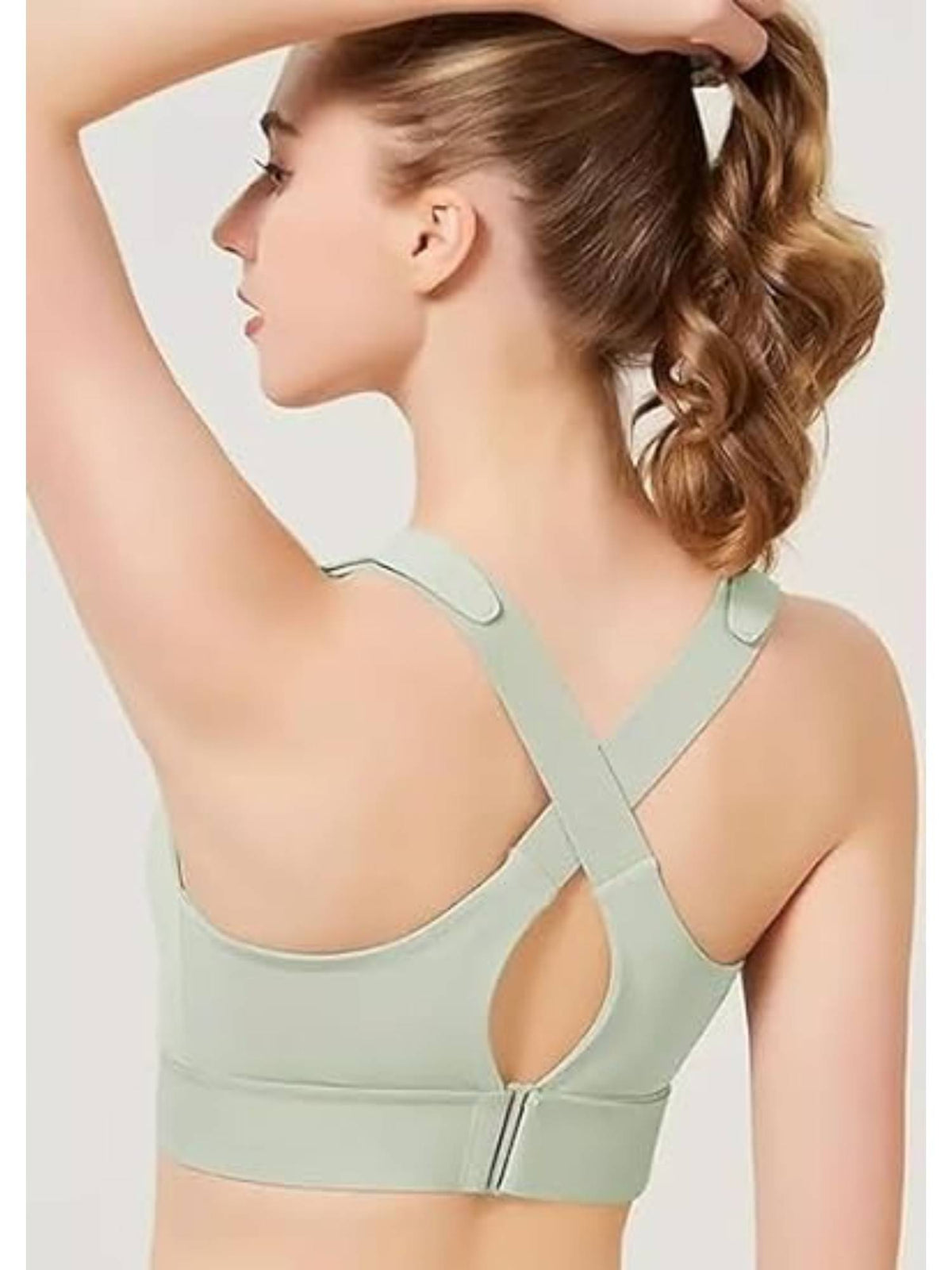 Womens High-Impact Velcro Sports Bra Green | sb09 - view 5