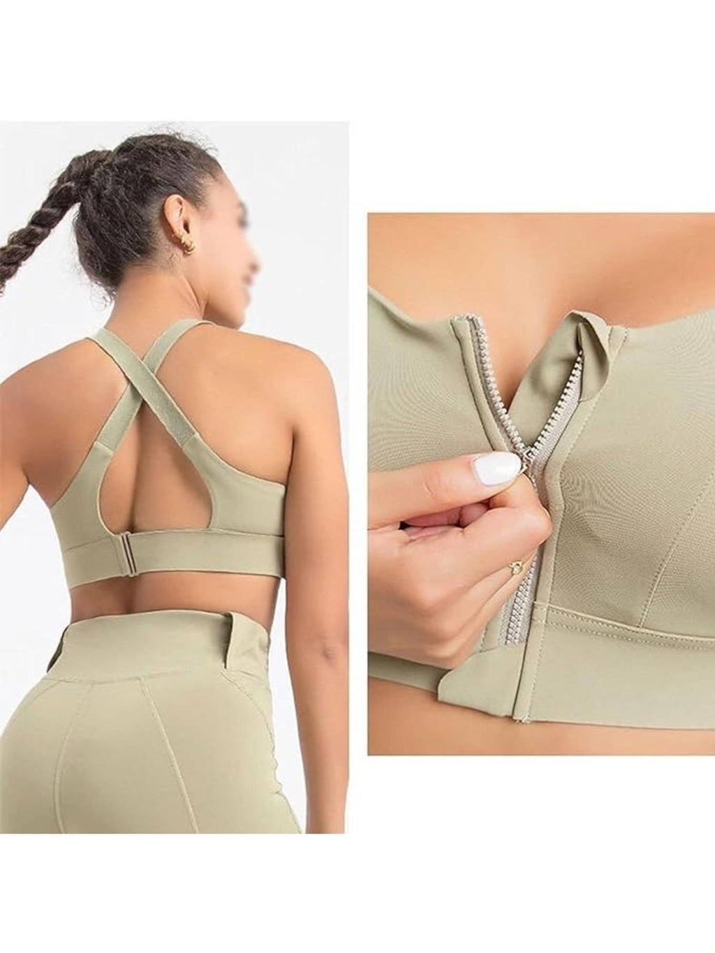 Womens High-Impact Velcro Sports Bra White | sb09 - view 27