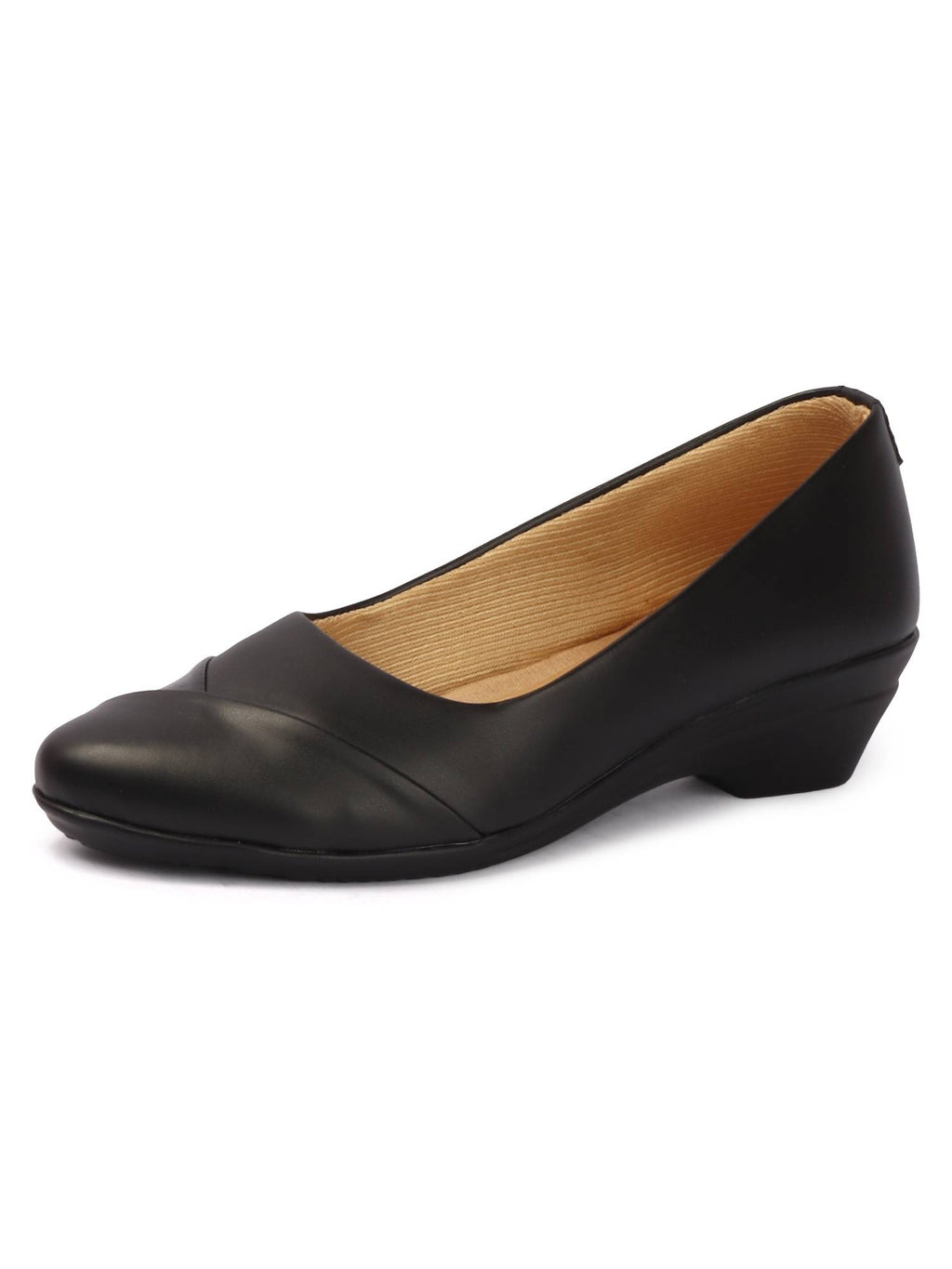 Women Matte Black Slip On Block Heels | H78 - view 2