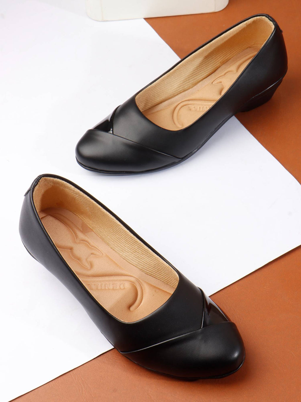 Women Matte Black Slip On Block Heels | H78 - view 4