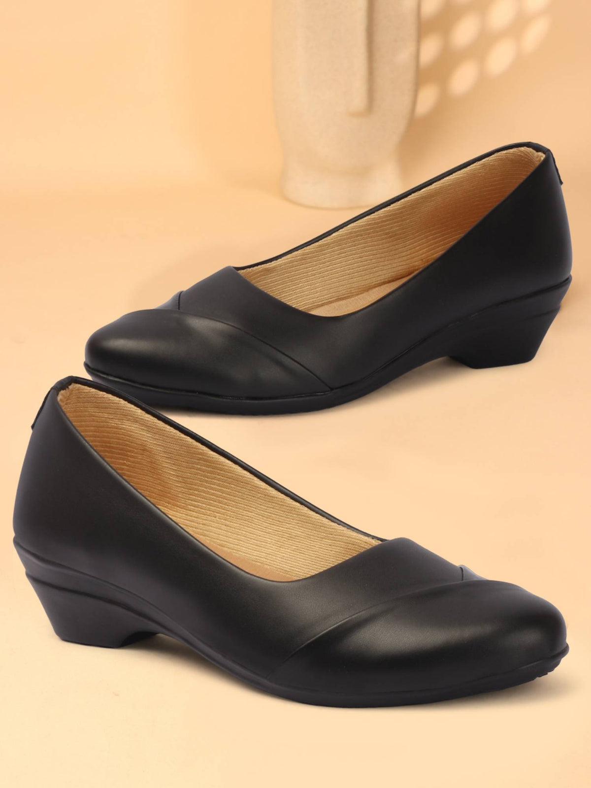 Women Matte Black Slip On Block Heels | H78 - view 5
