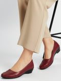 Women Matte Black Slip On Block Heels | H78 - view 50