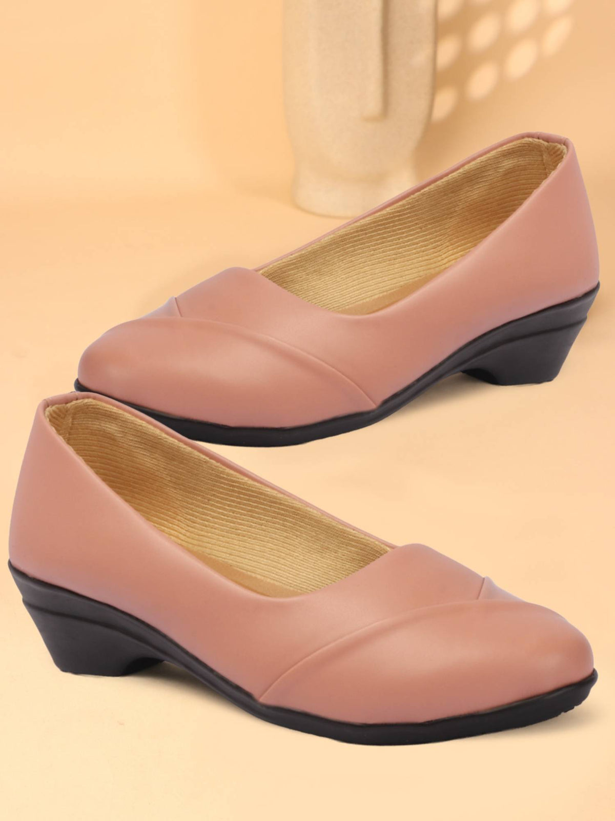 Women Matte Black Slip On Block Heels | H78 - view 46