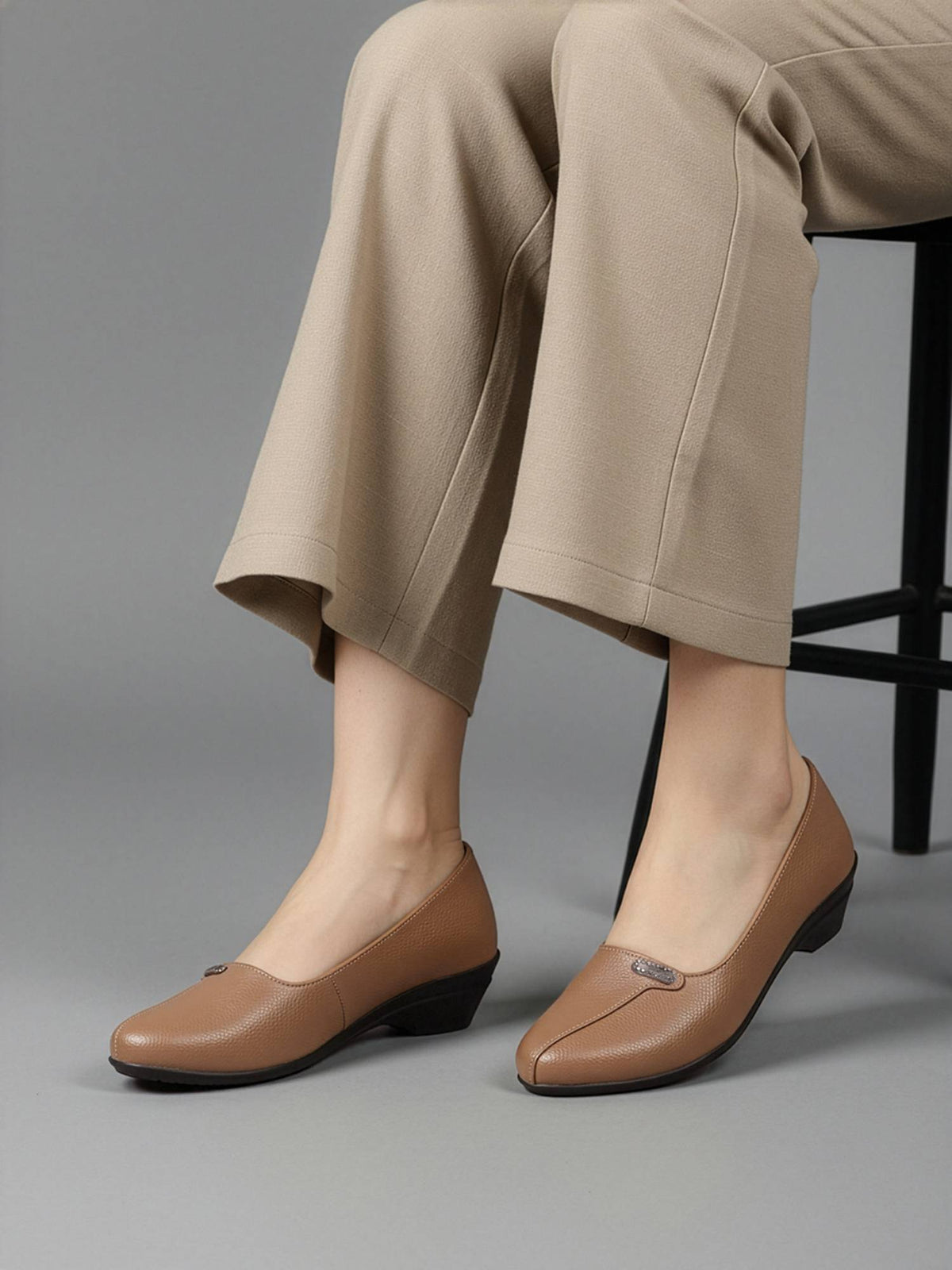 Women Beige Casual Latest Collection Comfortable Block Heels | H78 - view 1