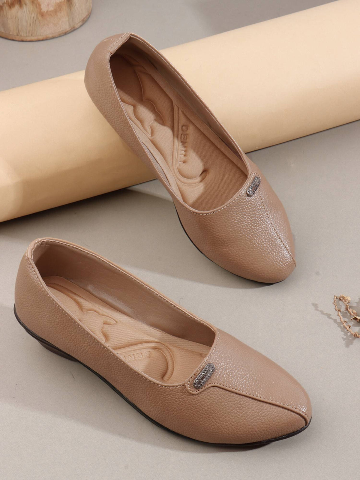 Women Beige Casual Latest Collection Comfortable Block Heels | H78 - view 2