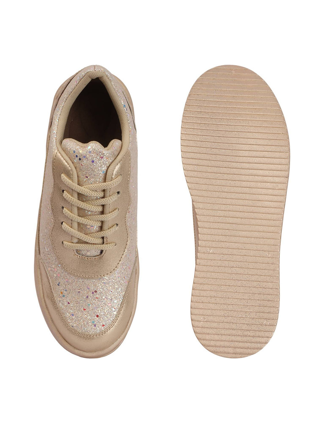 Women Gold Glitter Sneakers | SN09 - view 6