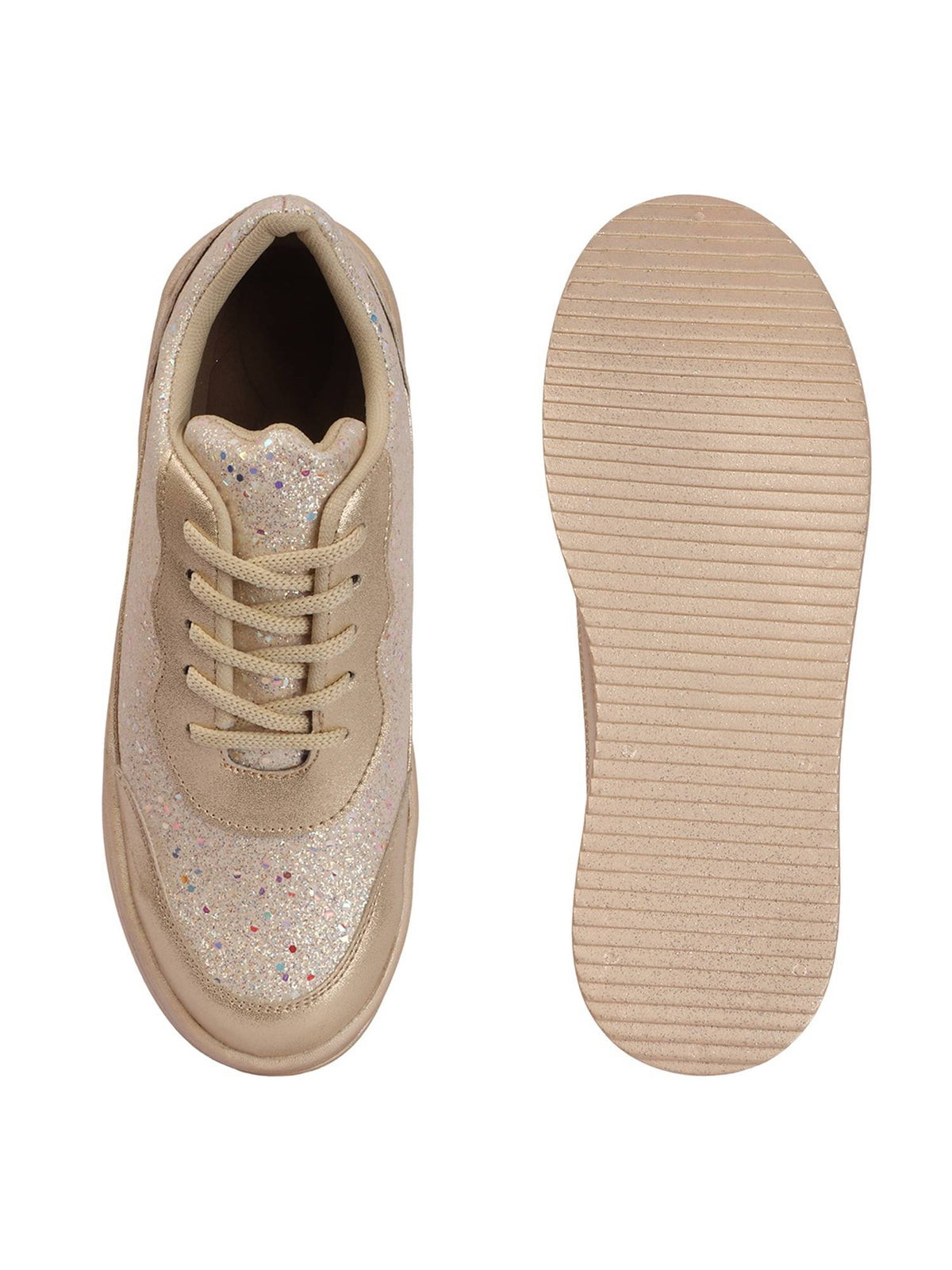 Women Gold Glitter Sneakers | SN09 - view 6