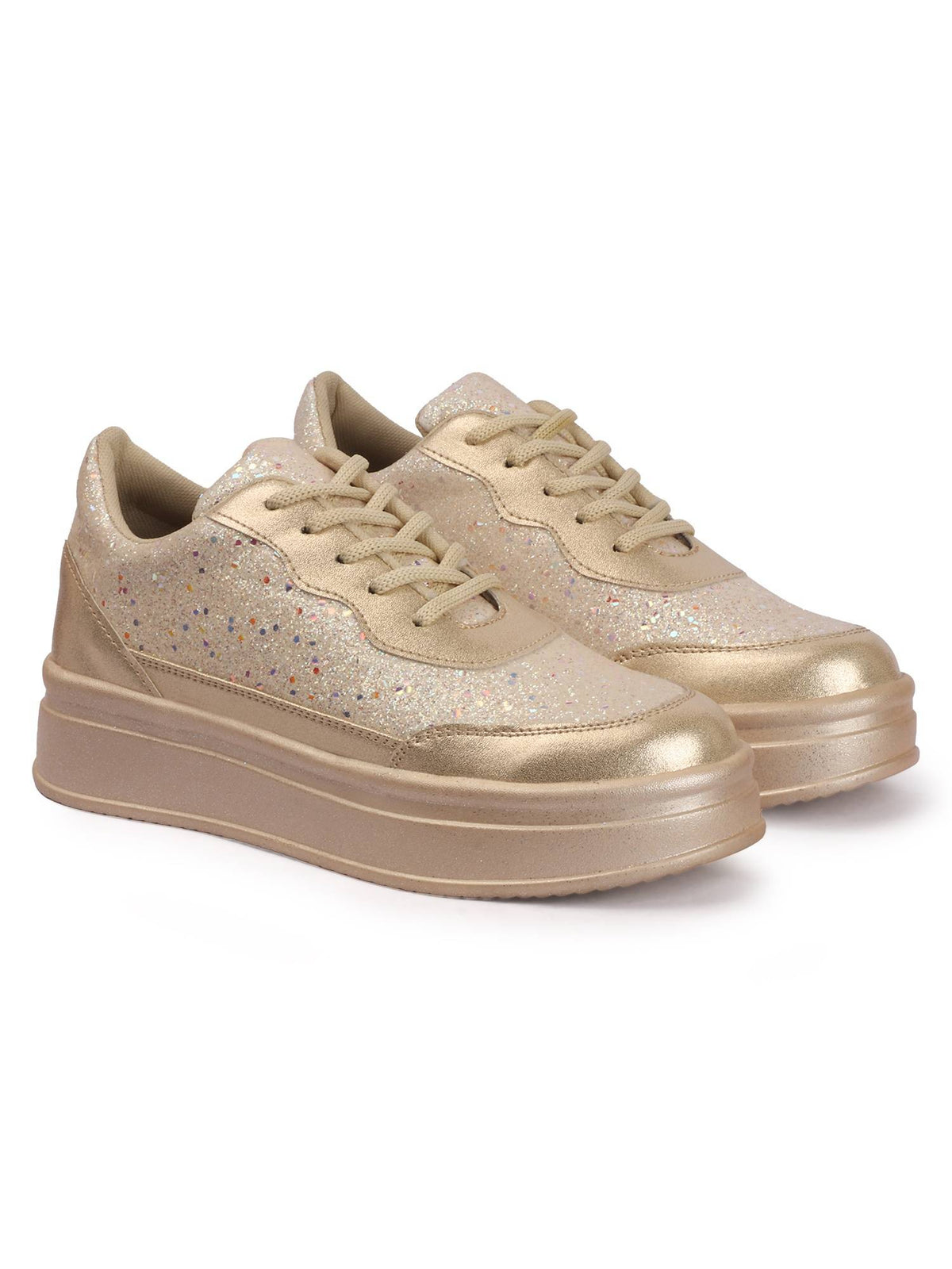 Women Gold Glitter Sneakers | SN09 - view 8