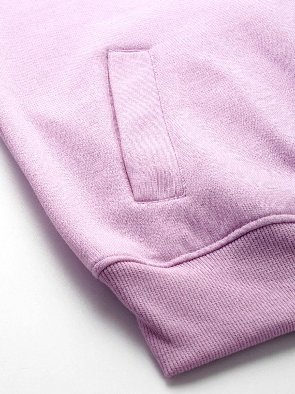 Women Collarless Solid Fleece Casual Jacket Lavender | JC78 - view 6