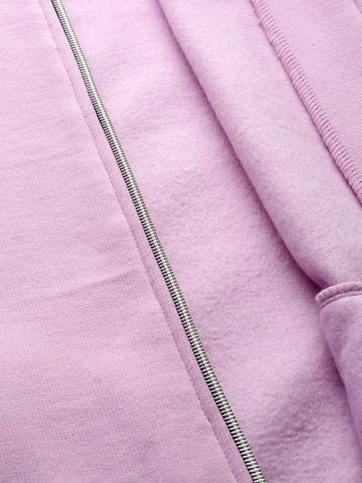 Women Collarless Solid Fleece Casual Jacket Lavender | JC78 - view 7