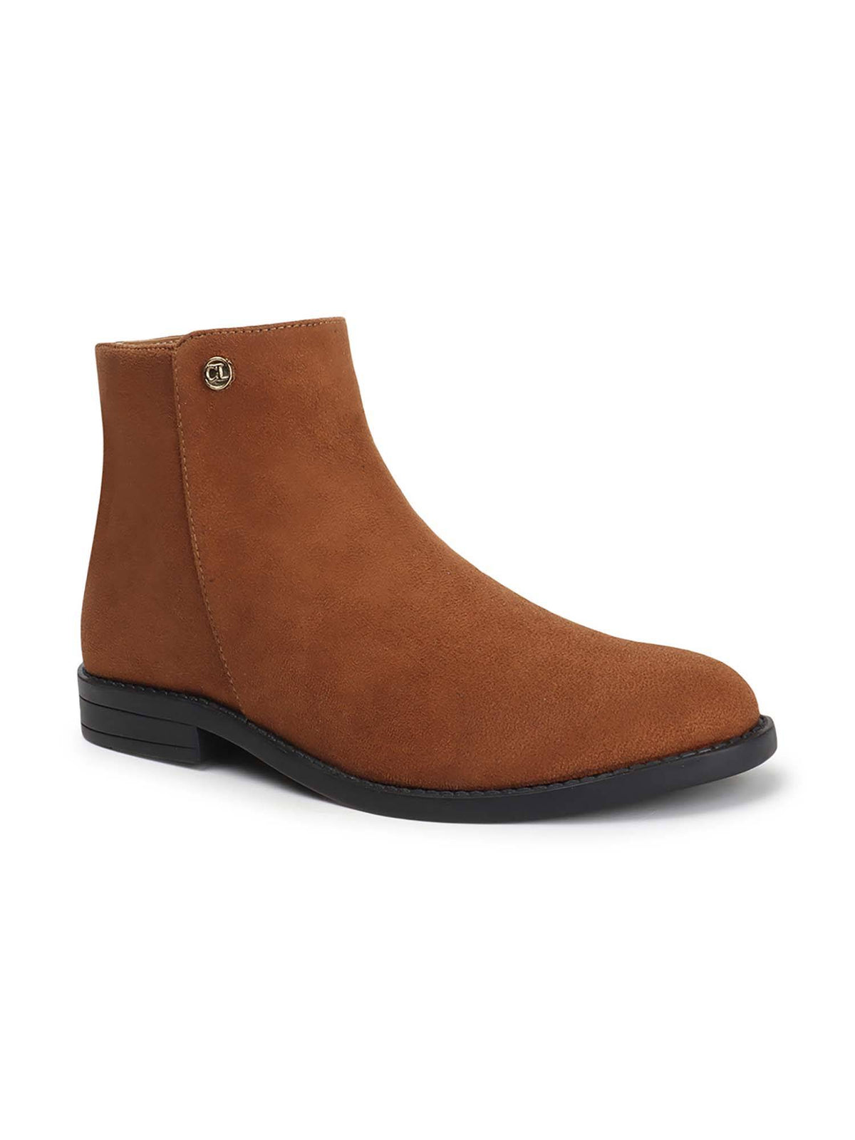 Tan Mid Top Zip Women Boots | BT61 - view 4