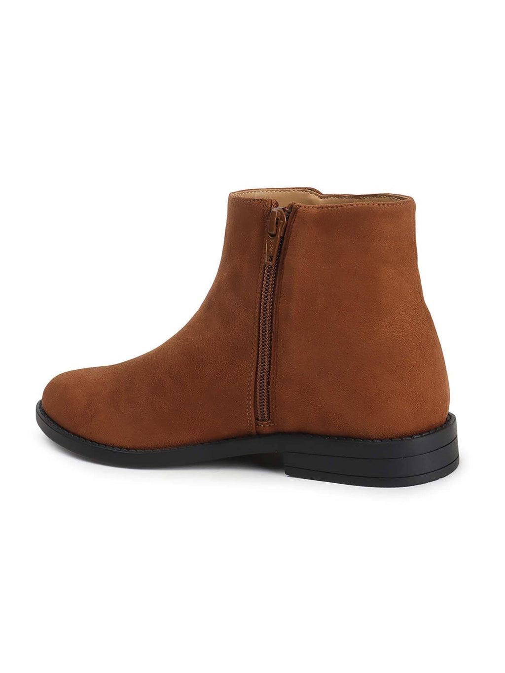 Tan Mid Top Zip Women Boots | BT61 - view 6