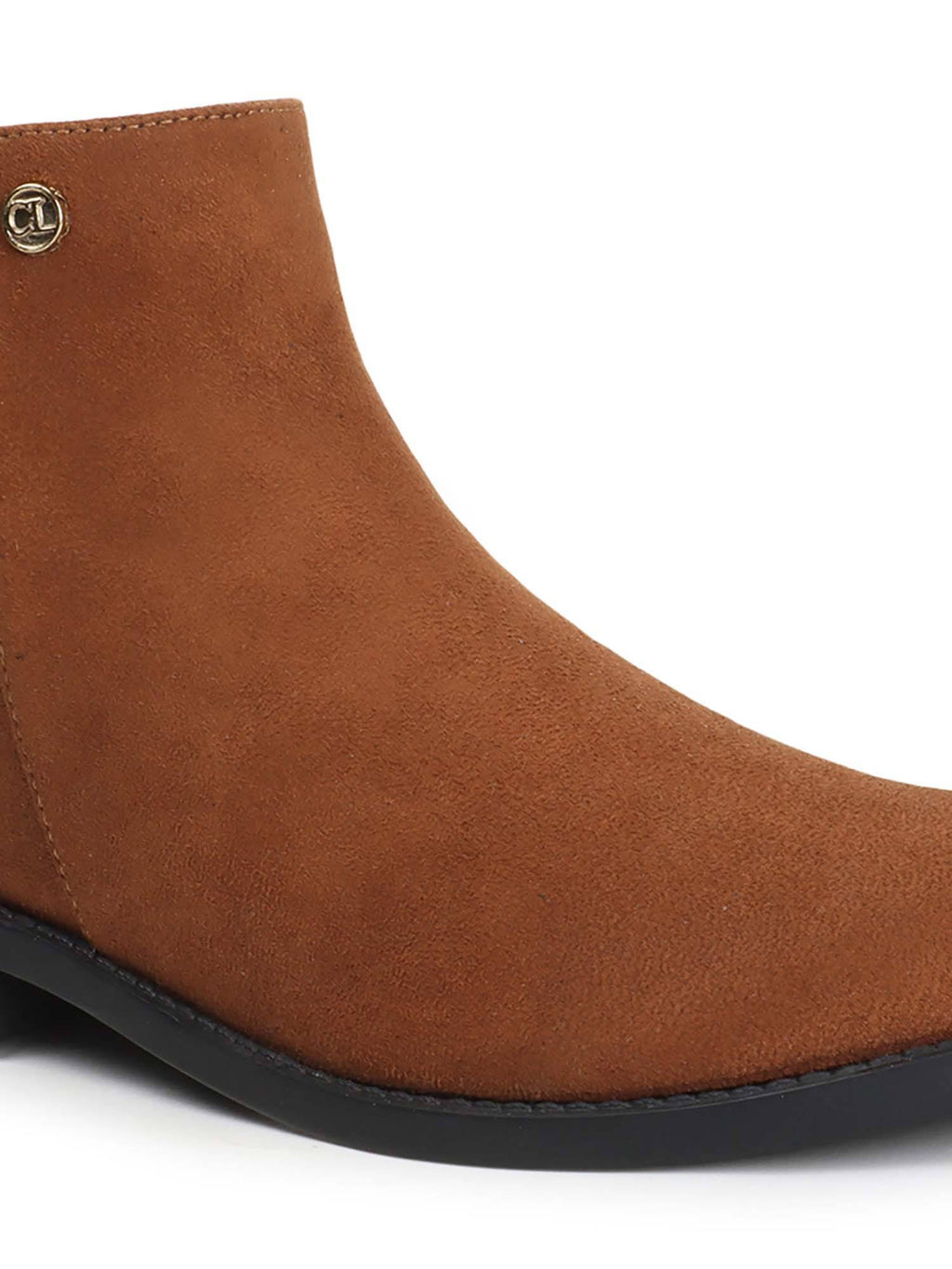 Tan Mid Top Zip Women Boots | BT61 - view 8