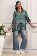 Teal LIVA Straight Printed Shirt K60