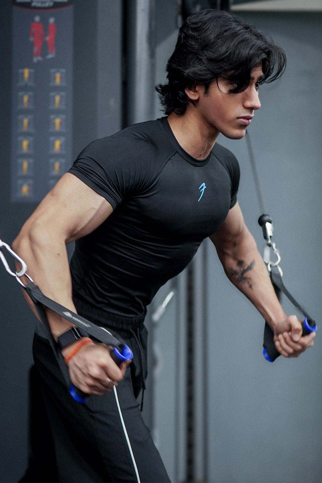 Compression T-shirt Black/ Blue Logo