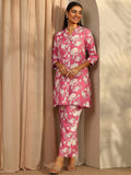 Coral Printed Cotton Blend Co-Ord Set CO87