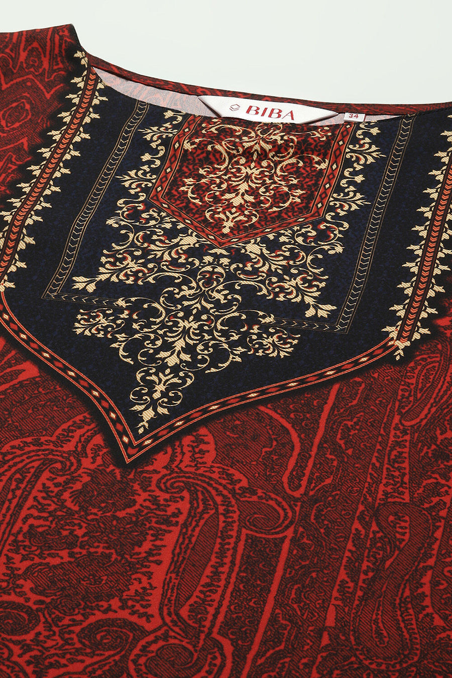 Maroon Crepe Printed Straight Short Kurta K60