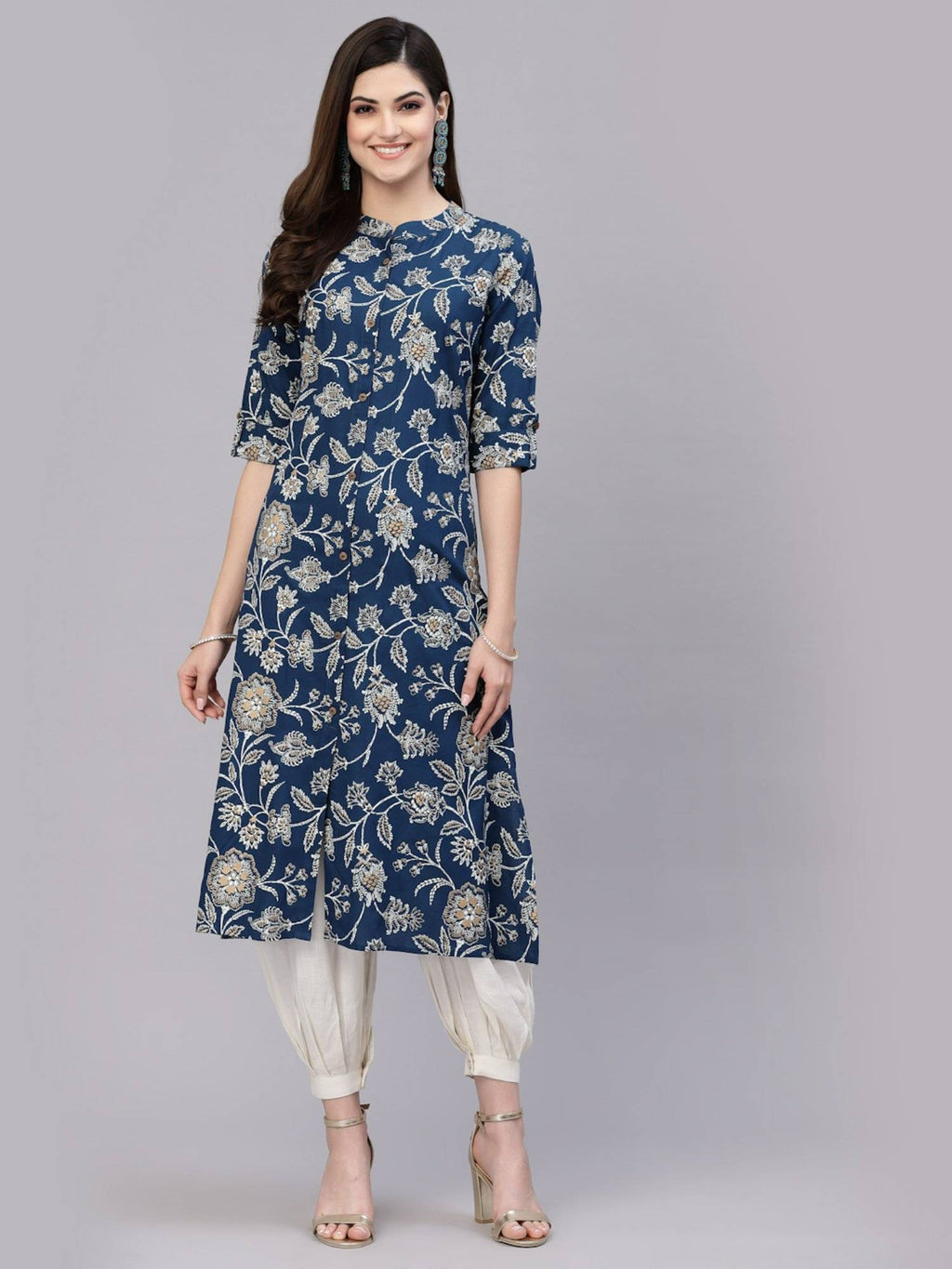 Womens Floral Print Rayon A-line Kurta | FY93 - view 30
