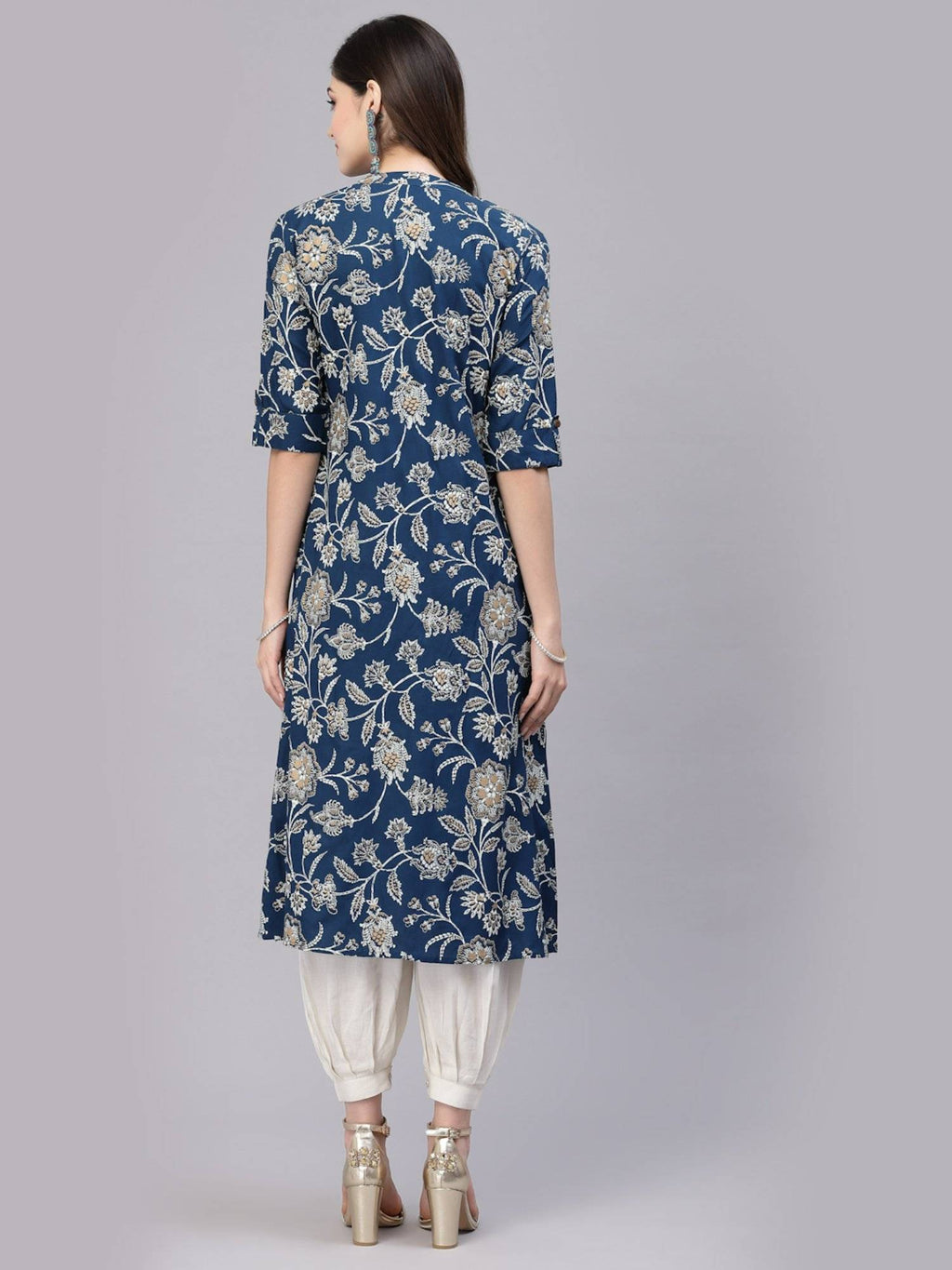 Womens Floral Print Rayon A-line Kurta | FY93 - view 32