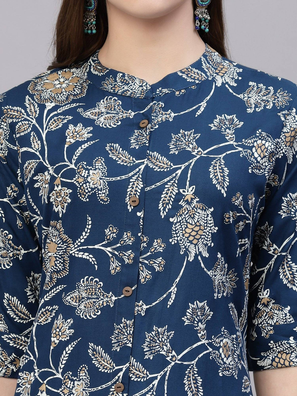 Womens Floral Print Rayon A-line Kurta | KDG - view 33