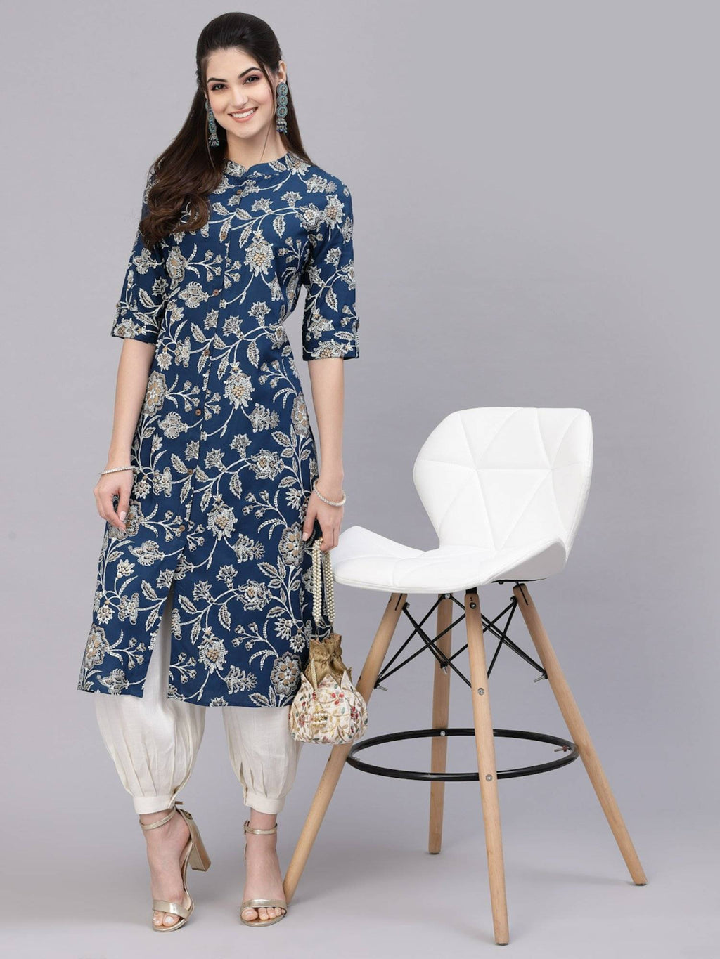 Womens Floral Print Rayon A-line Kurta | KDG - view 35