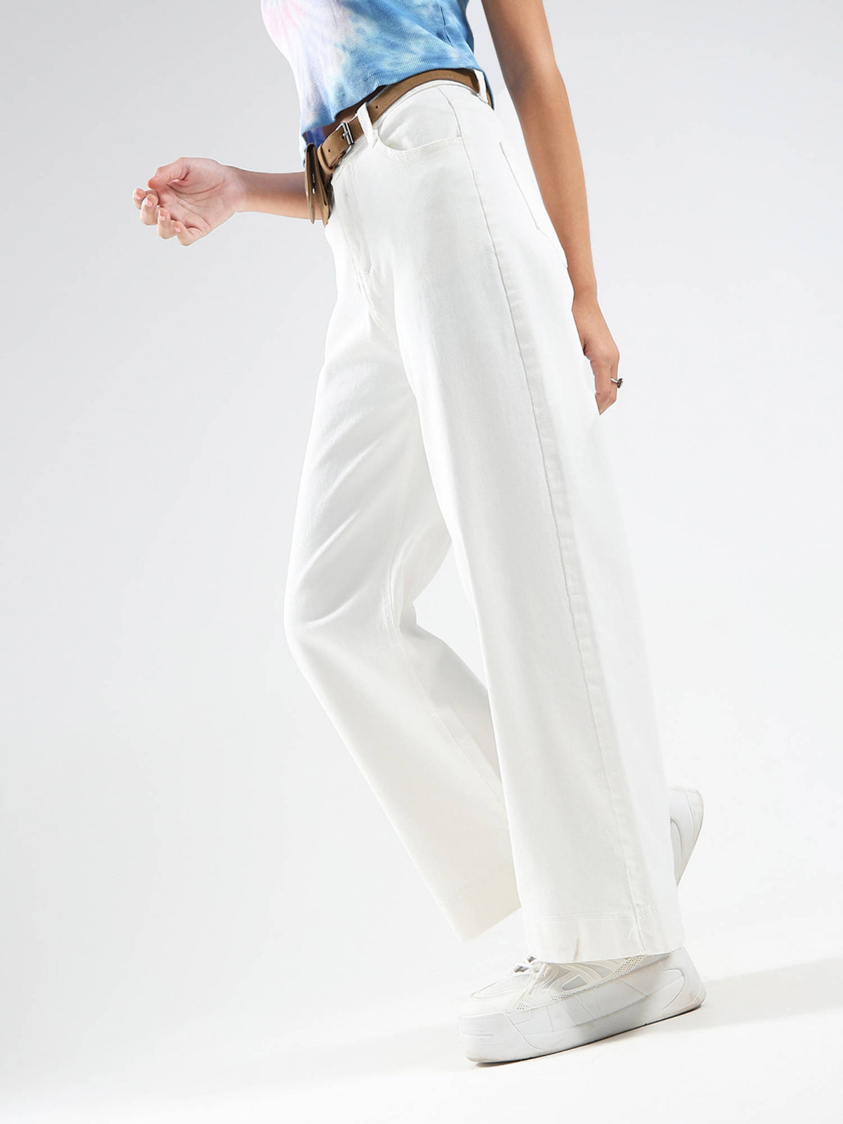 White High Waist Bootcut Leg Jeans | BT10 - view 4