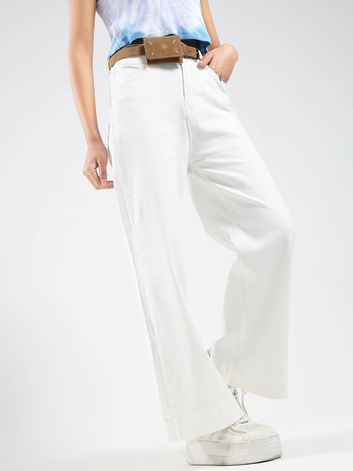 White High Waist Bootcut Leg Jeans | BT10 - view 6