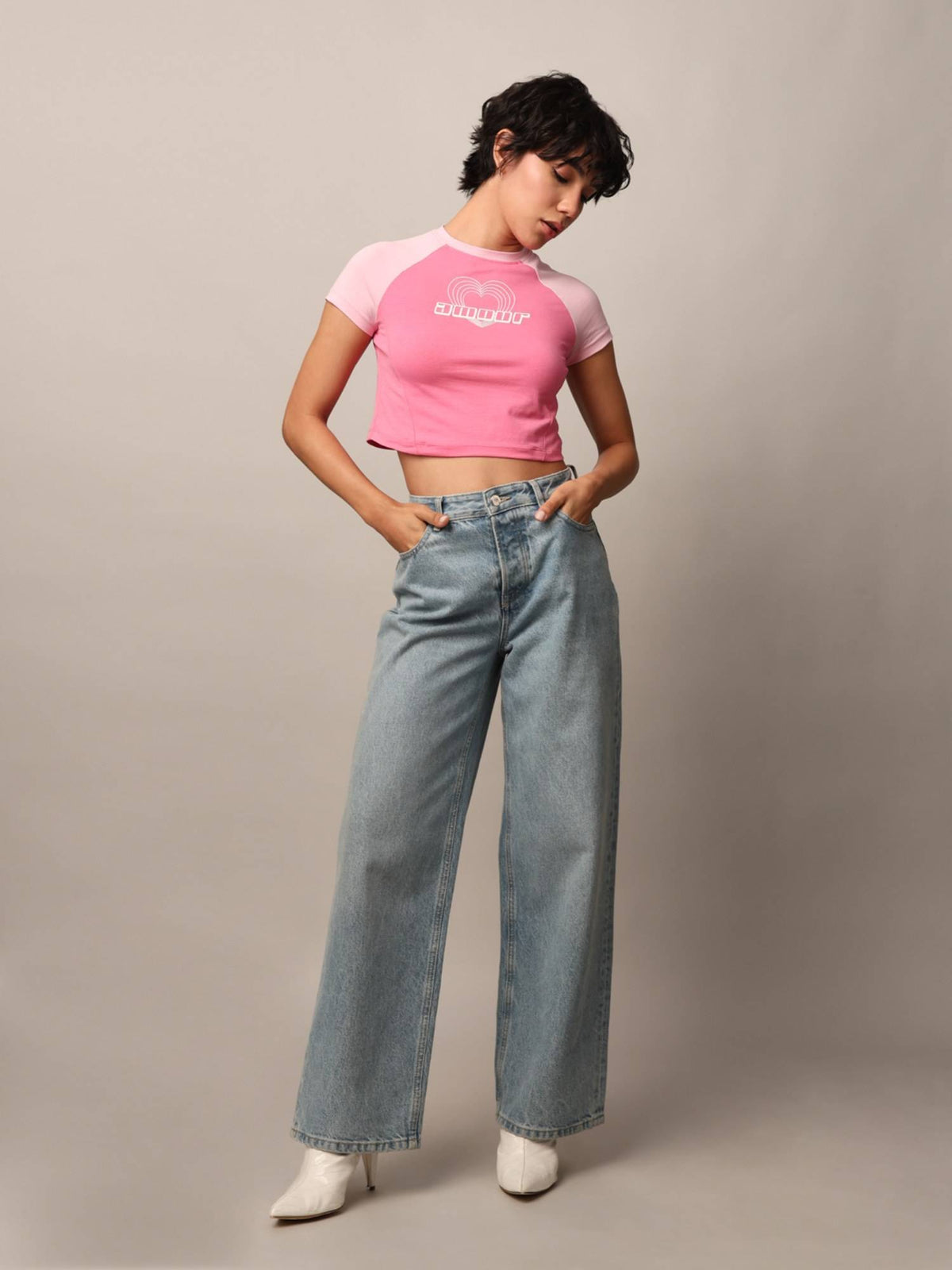 Women Regular Fit Pink T-Shirt | TS56 - view 1