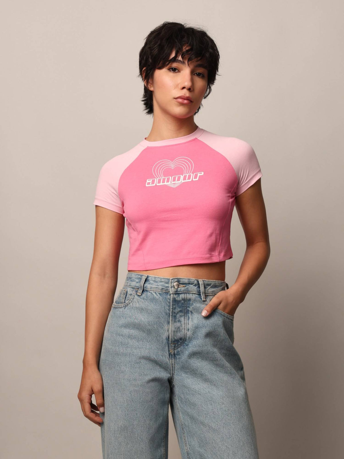 Women Regular Fit Pink T-Shirt | TS56 - view 4