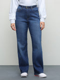 Women Blue Solid/Plain Cotton Jeans | ST23 - view 1